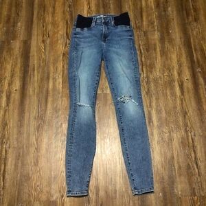 Good American Good Mama Jeans Women's 25 Maternity Skinny Mid Rise Denim Blue129